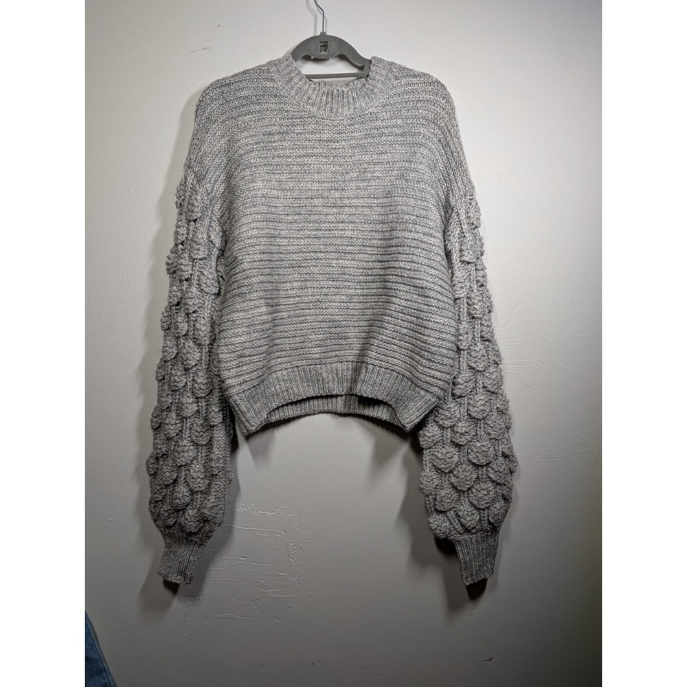 WOMEN'S HARPER‎ HERITAGE BOUCLE BUBBLE ARM SWEATER ~ MEDIUM